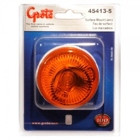 Grote Clr/Mkr- Yel- Rnd Srfce-Mnt- 1 Bulb-Reta Clr/Mkr Lamp, 45413-5 45413-5